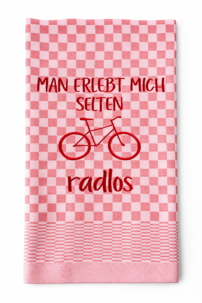 Geschirrtuch Küchenhandtuch bestickt 50x70 Baumwolle Küchendeko Geschenk für Radfahrer Radlos