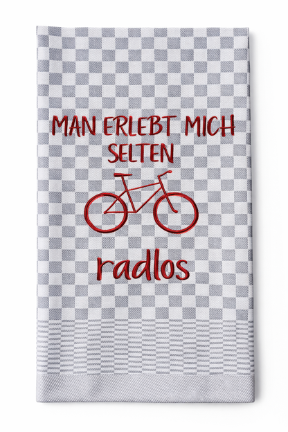 Geschirrtuch Küchenhandtuch bestickt 50x70 Baumwolle Küchendeko Geschenk für Radfahrer Radlos