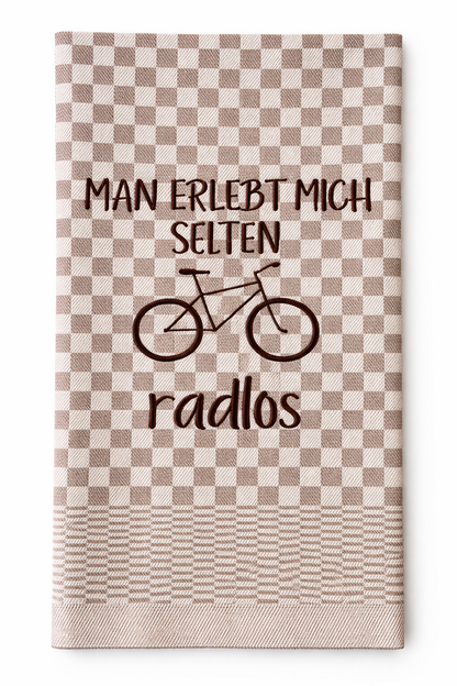 Geschirrtuch Küchenhandtuch bestickt 50x70 Baumwolle Küchendeko Geschenk für Radfahrer Radlos