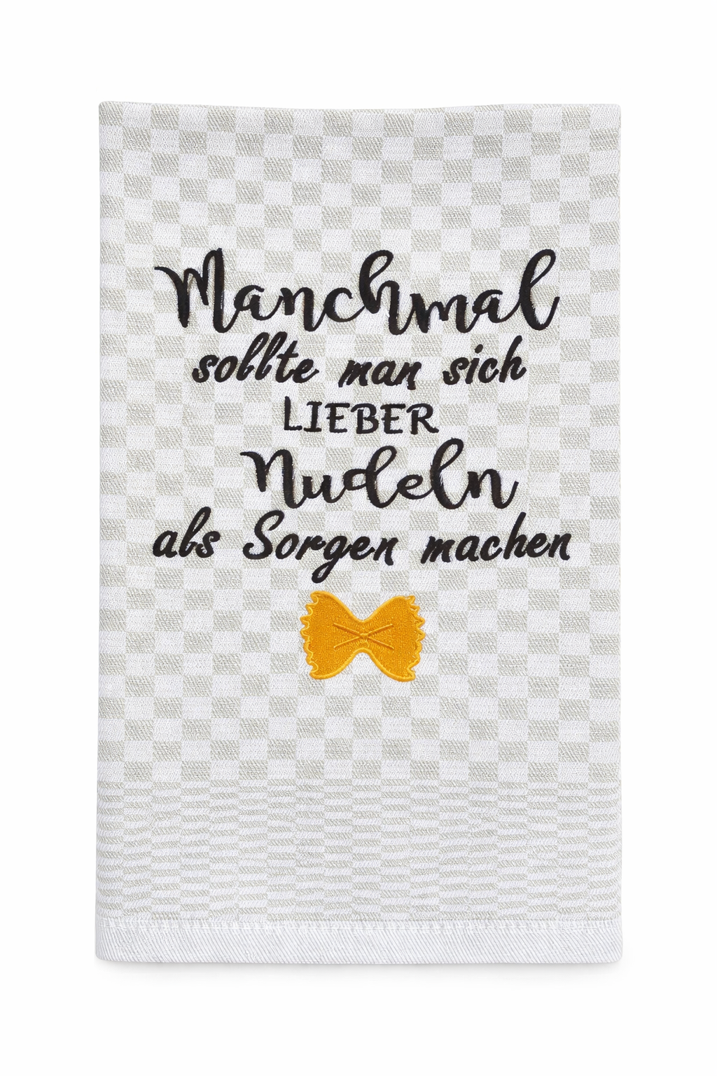 Geschirrtuch Küchenhandtuch bestickt 50x70 Baumwolle Küchendeko Geschenk für Nudelliebhaber