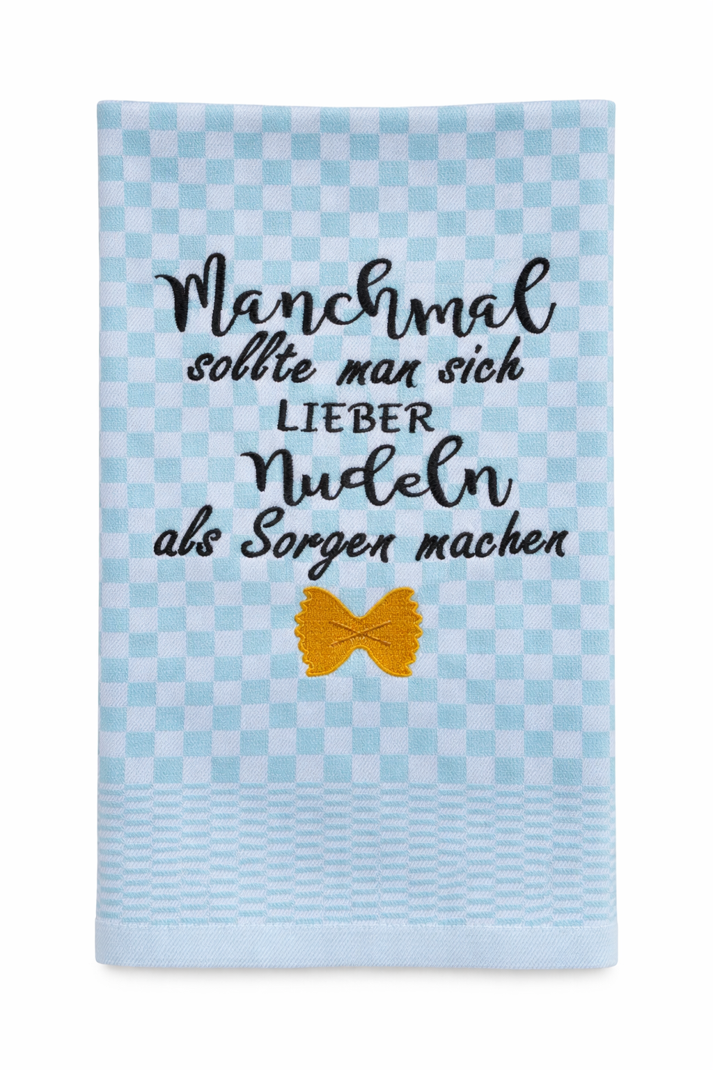 Geschirrtuch Küchenhandtuch bestickt 50x70 Baumwolle Küchendeko Geschenk für Nudelliebhaber
