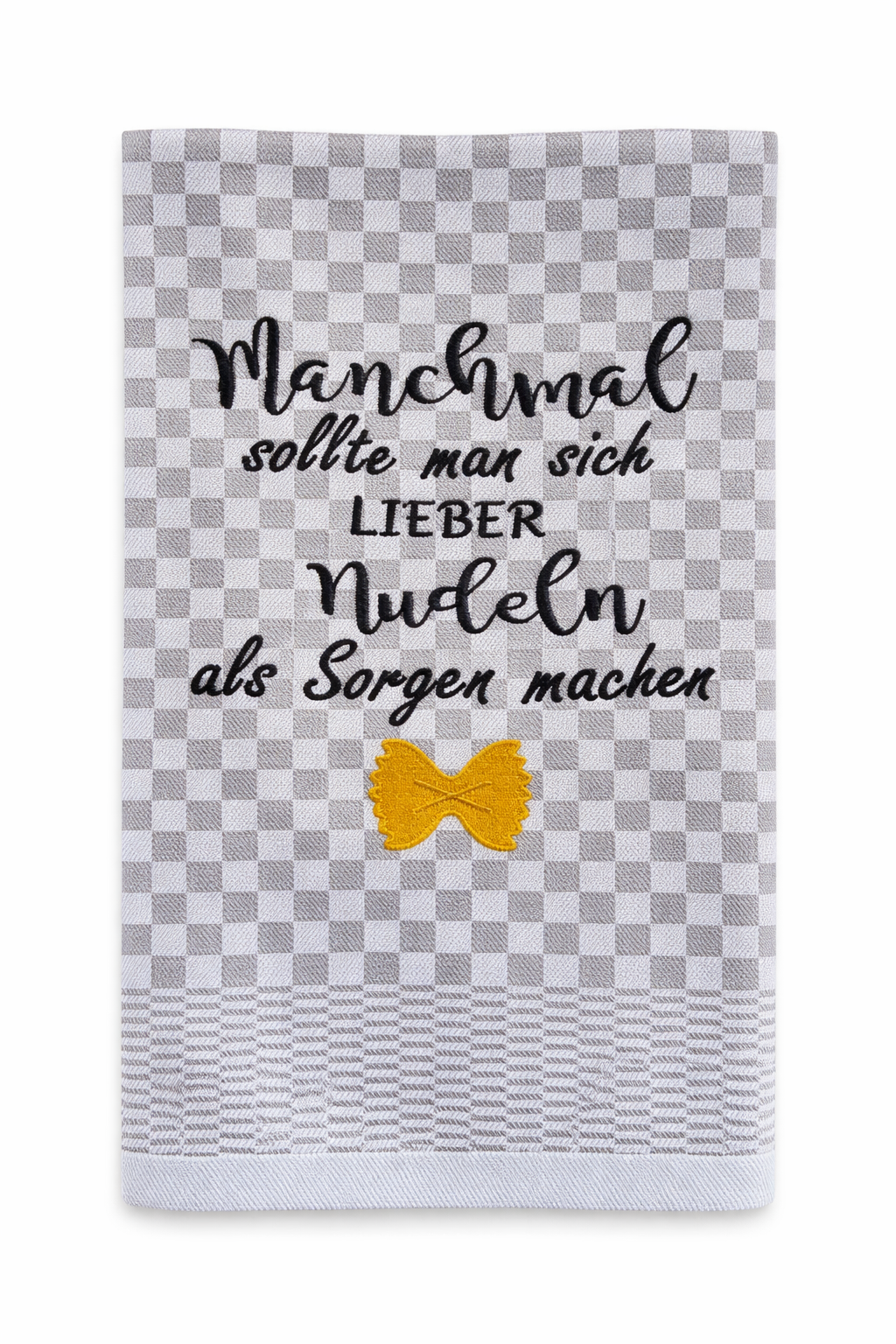 Geschirrtuch Küchenhandtuch bestickt 50x70 Baumwolle Küchendeko Geschenk für Nudelliebhaber