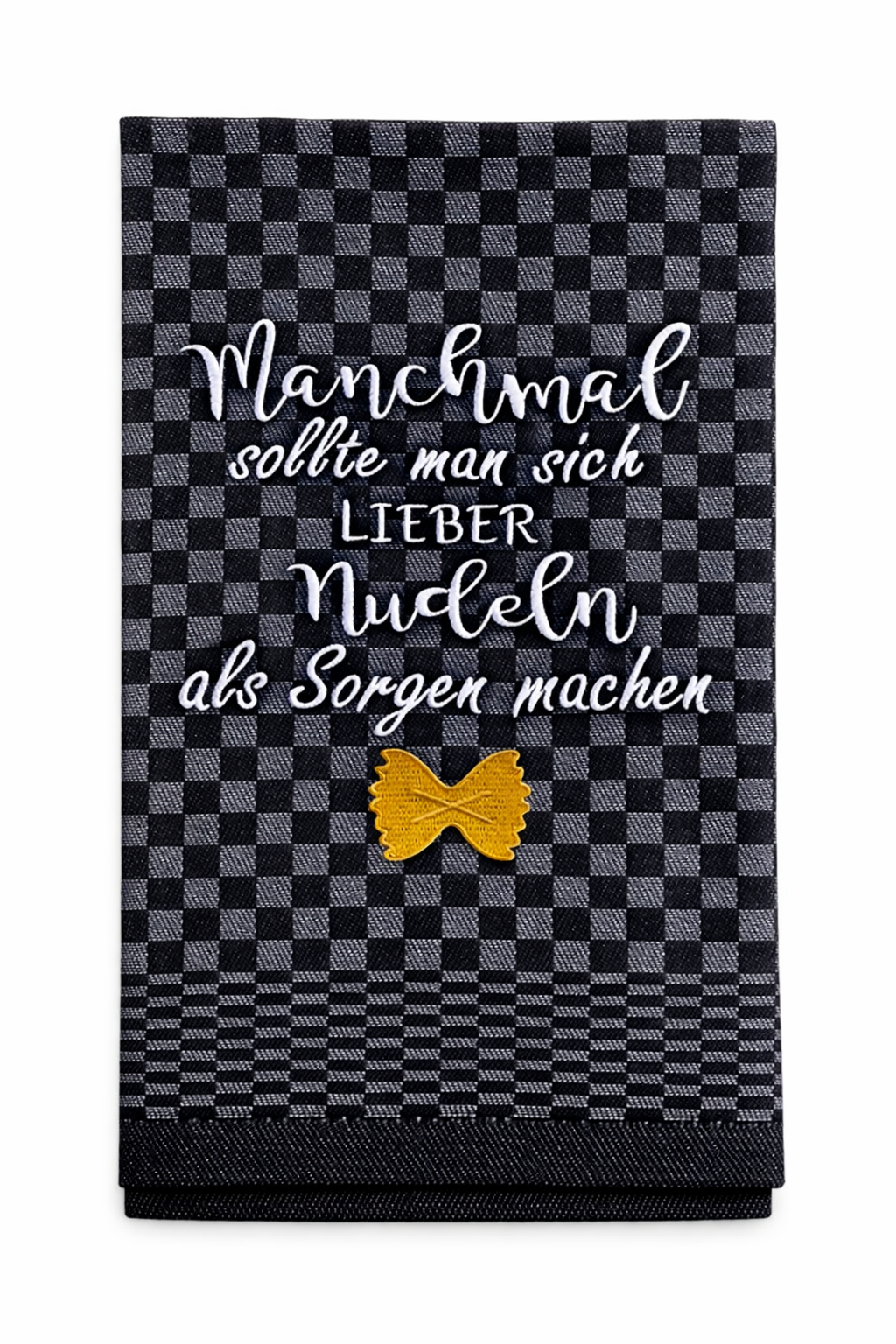 Geschirrtuch Küchenhandtuch bestickt 50x70 Baumwolle Küchendeko Geschenk für Nudelliebhaber