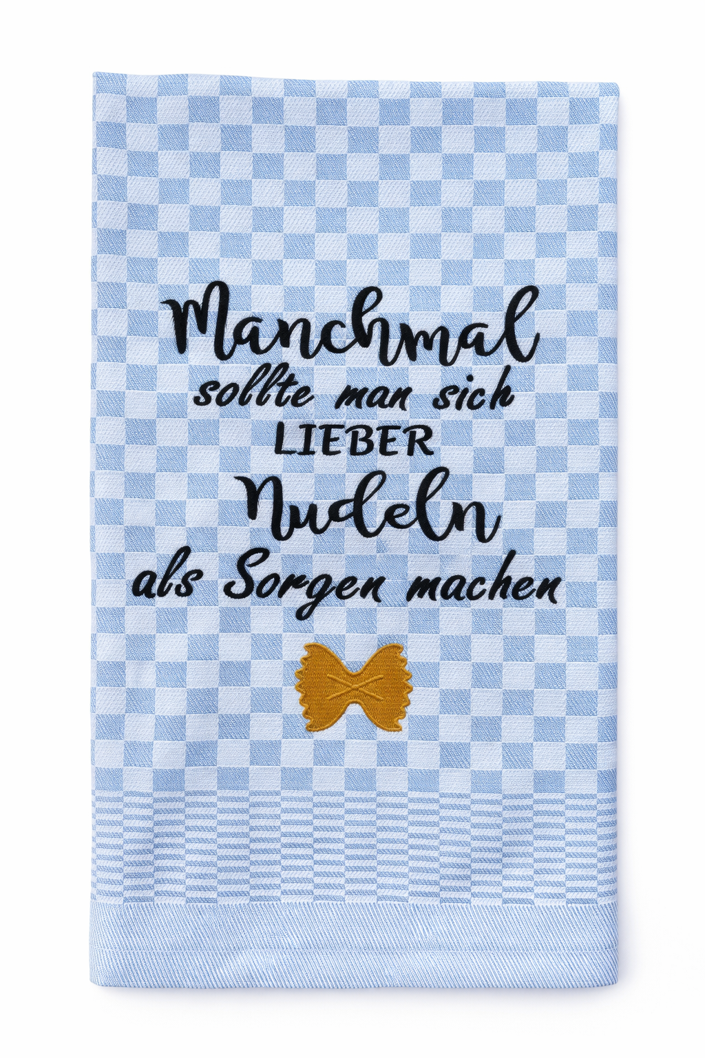 Geschirrtuch Küchenhandtuch bestickt 50x70 Baumwolle Küchendeko Geschenk für Nudelliebhaber