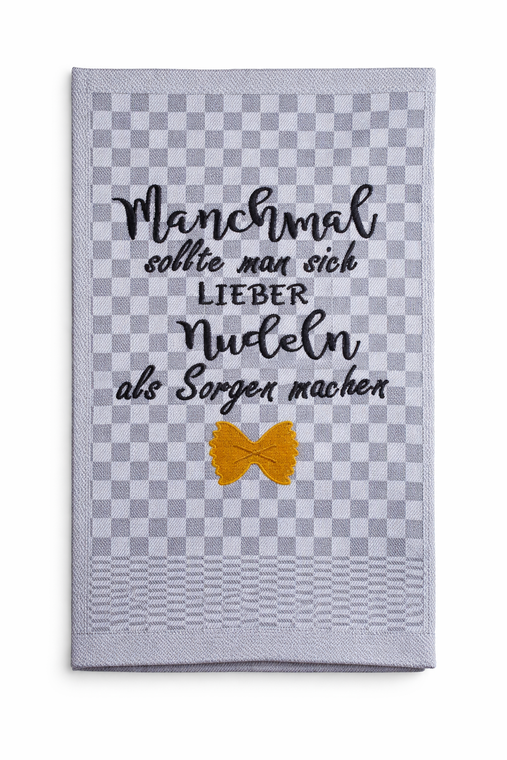 Geschirrtuch Küchenhandtuch bestickt 50x70 Baumwolle Küchendeko Geschenk für Nudelliebhaber