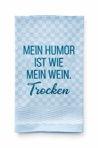 Geschirrtuch Küchenhandtuch bestickt 50x70 Baumwolle Küchendeko Geschenk für Weinliebhaber mit Humor