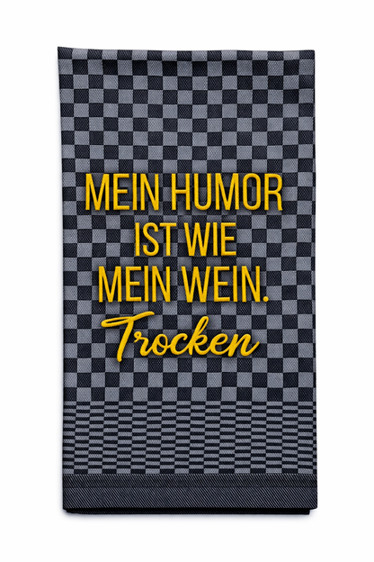 Geschirrtuch Küchenhandtuch bestickt 50x70 Baumwolle Küchendeko Geschenk für Weinliebhaber mit Humor