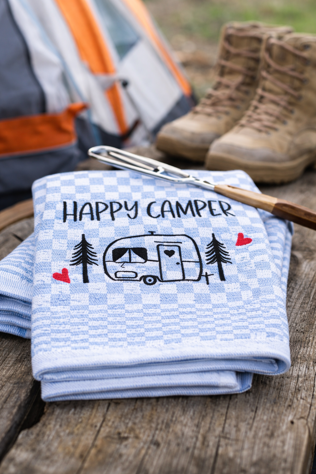 Geschirrtuch Küchenhandtuch bestickt 50x70 Baumwolle Küchendeko Geschenk für Camper mit Wohnwagen