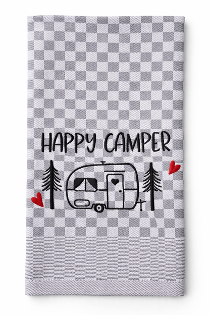 Geschirrtuch Küchenhandtuch bestickt 50x70 Baumwolle Küchendeko Geschenk für Camper mit Wohnwagen