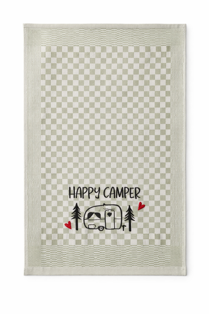 Geschirrtuch Küchenhandtuch bestickt 50x70 Baumwolle Küchendeko Geschenk für Camper mit Wohnwagen