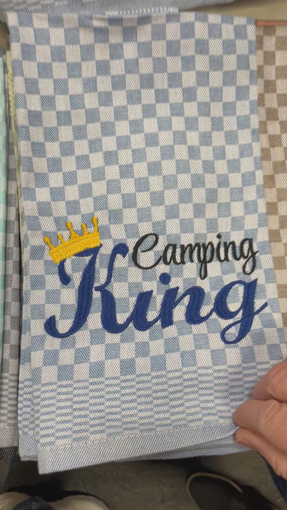 Geschirrtuch Küchenhandtuch bestickt 50x70 Baumwolle Küchendeko Geschenk für Campingliebhaber Camping King