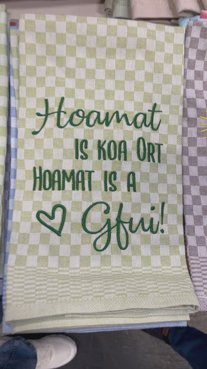 Geschirrtuch Küchenhandtuch bestickt 50x70 Baumwolle Küchendeko Geschenk für Heimatverbundene Hoamat