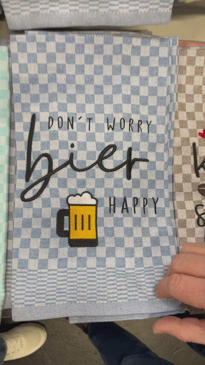 Geschirrtuch Küchenhandtuch bestickt 50x70 Baumwolle Küchendeko Geschenk für Bierliebhaber