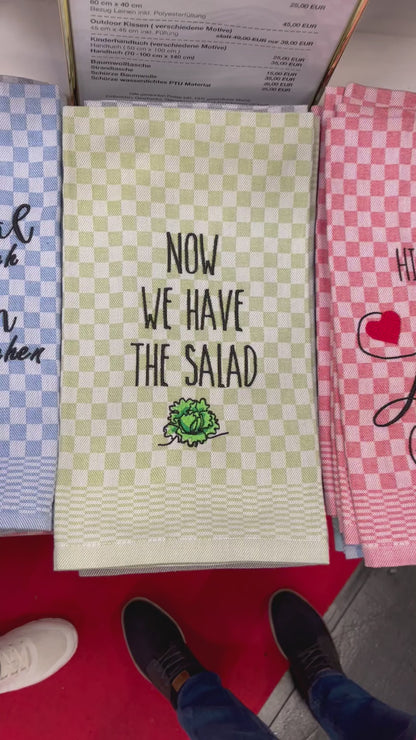 Geschirrtuch Küchenhandtuch bestickt 50x70 Baumwolle Küchendeko Geschenk für Salatliebhaber Vegetarier