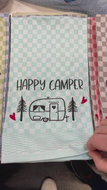 Geschirrtuch Küchenhandtuch bestickt 50x70 Baumwolle Küchendeko Geschenk für Camper mit Wohnwagen