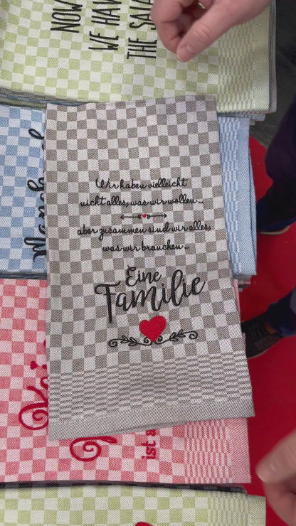 Geschirrtuch Küchenhandtuch bestickt 50x70 Baumwolle Küchendeko Geschenk für Familienmitglieder Eine Familie...