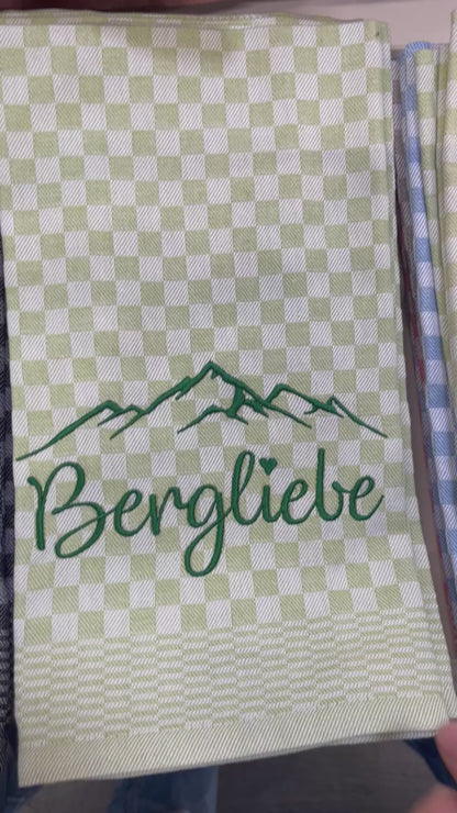 Geschirrtuch Küchenhandtuch bestickt 50x70 Baumwolle Küchendeko Geschenk für Bergliebhaber Bergliebe