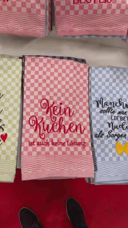 Geschirrtuch Küchenhandtuch bestickt 50x70 Baumwolle Küchendeko Geschenk für Kuchenliebhaber
