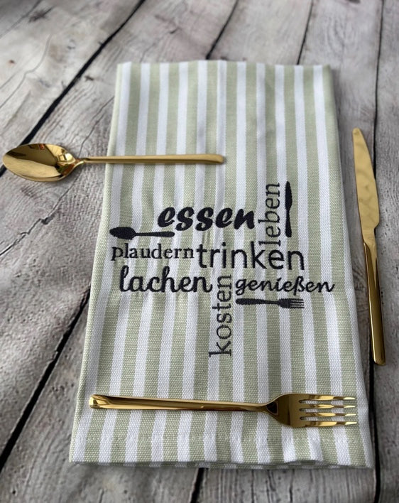 Besticktes Geschirrtuch "Küche" - Geschenk-Küchendeko