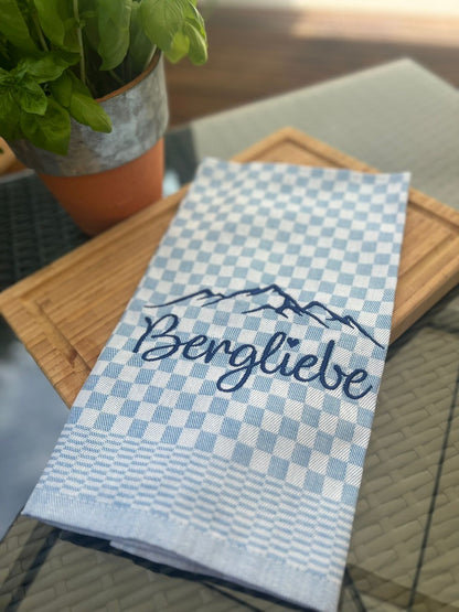 Geschirrtuch Küchenhandtuch bestickt 50x70 Baumwolle Küchendeko Geschenk für Bergliebhaber Bergliebe